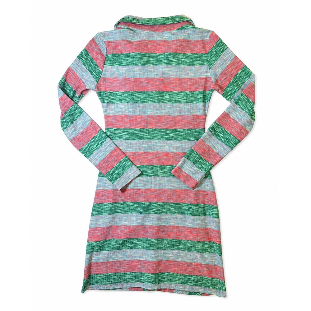 Zara Womens Size S Multicolor Striped Ruched Button Front Mini Shirt Dress - Picture 2 of 7